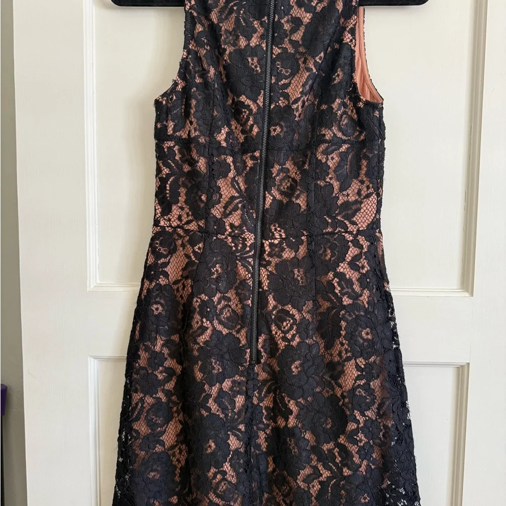 French Connection Black and Tan Halter Sheath Mini Dress - Picture 3 of 10